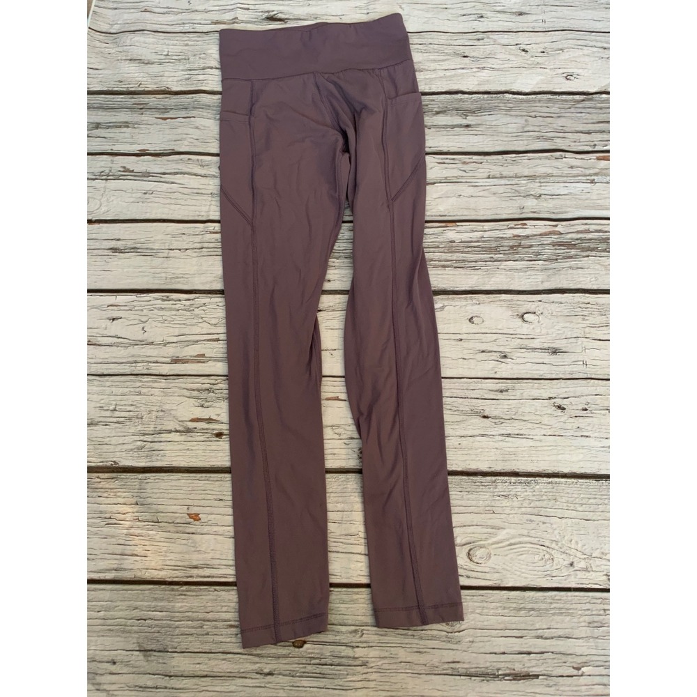 Aeropostale Womens High Waisted Pocket Leggings Purple Mauve Size S Activewear